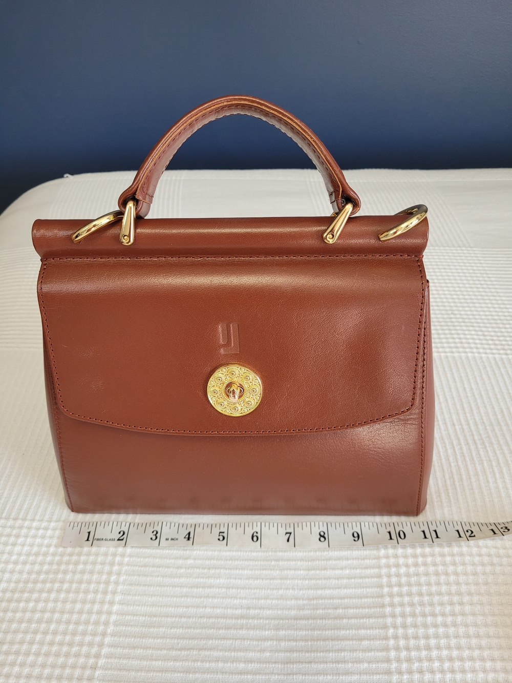 🍂 Jafferjees Vintage Brown Leather Top-Handle Handbag - EUC - Picture 11 of 16